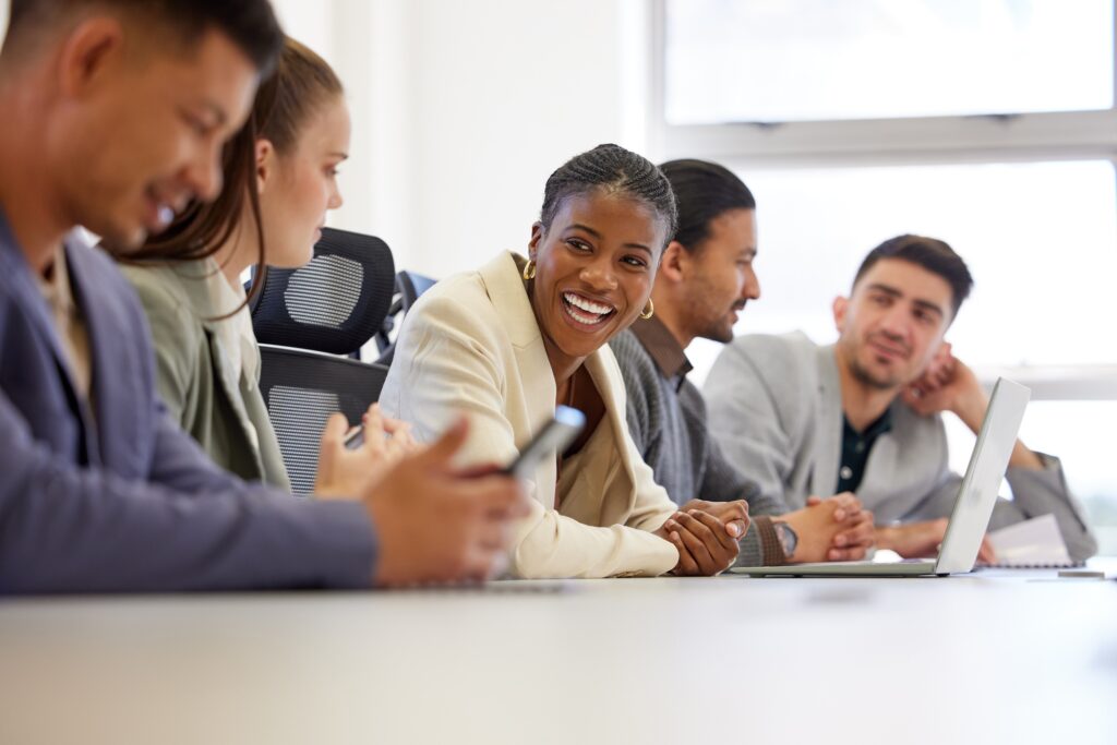 Shot of a group of businesspeople having a meeting in a boardroom at work